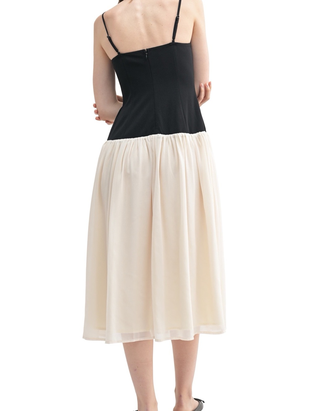 Lush Colorblock Ruffle Midi Dress - Picture 2 of 3